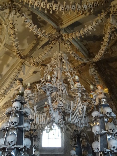 Elaborate Decorations of Human Skulls and Bones - Sedlec Ossuary 